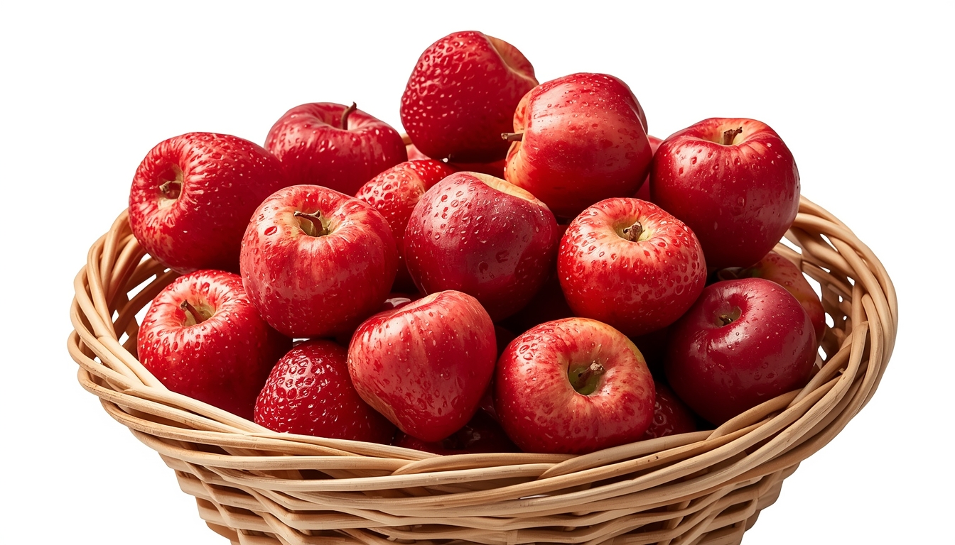 Färska röda frukter i en korg